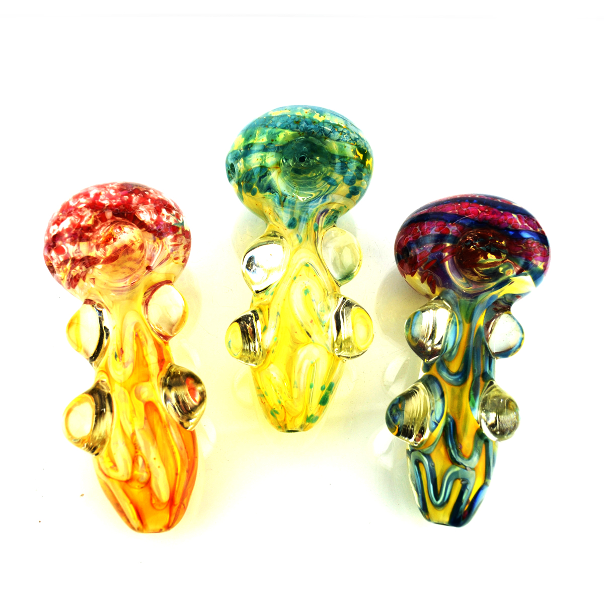 5'' Gold Fume GLASS with Knockers 200G and Frit GLASS Art