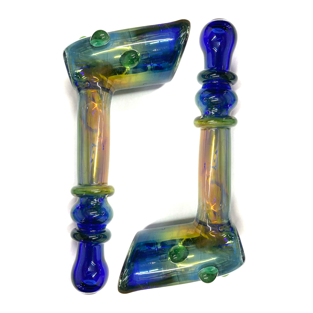 8'' Hammer Blue Glass GOLD Fume