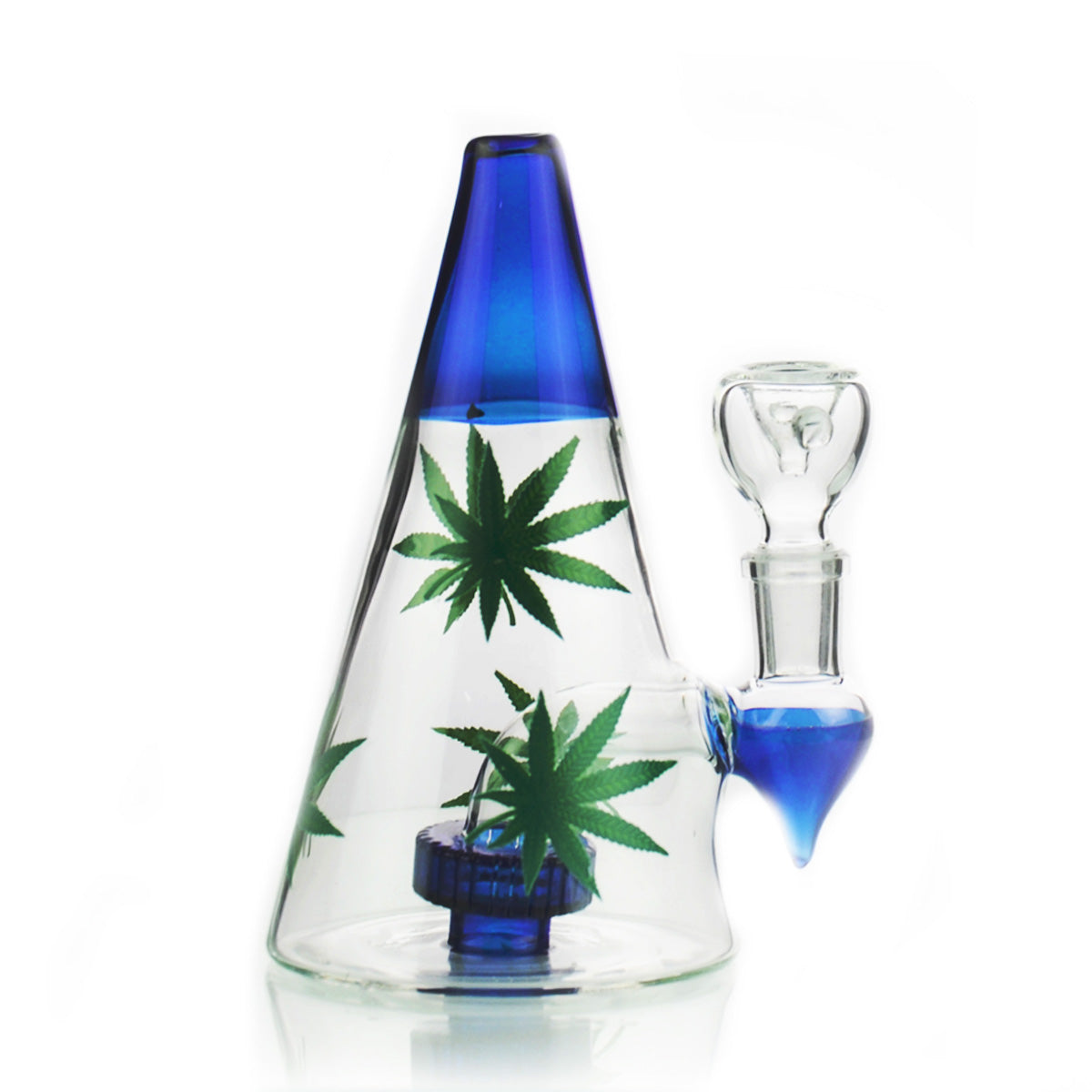 6'' Pyramid Bong with Metrix Shower and leaf 14mm Male Bowl Included