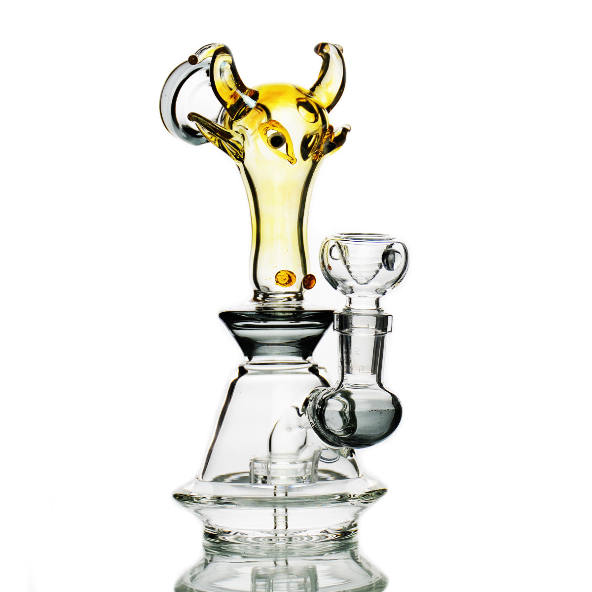 8'' Bull Head Water PIPE Fume GLASS With 14mm Male Bowl