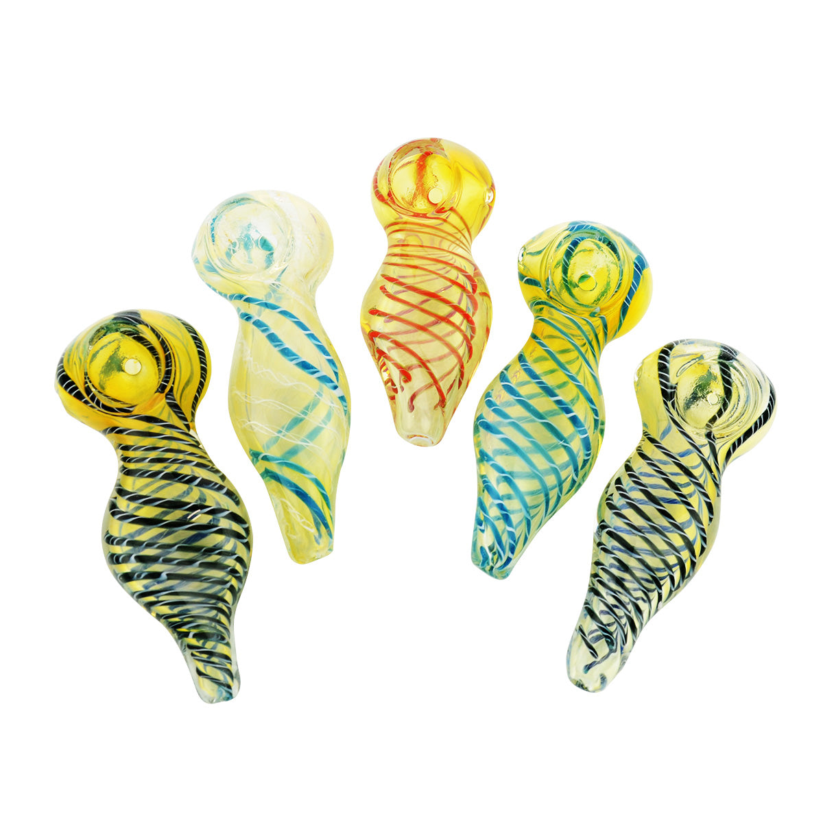 3'' Silver Fume Glass Hand PIPE with Twisted Body