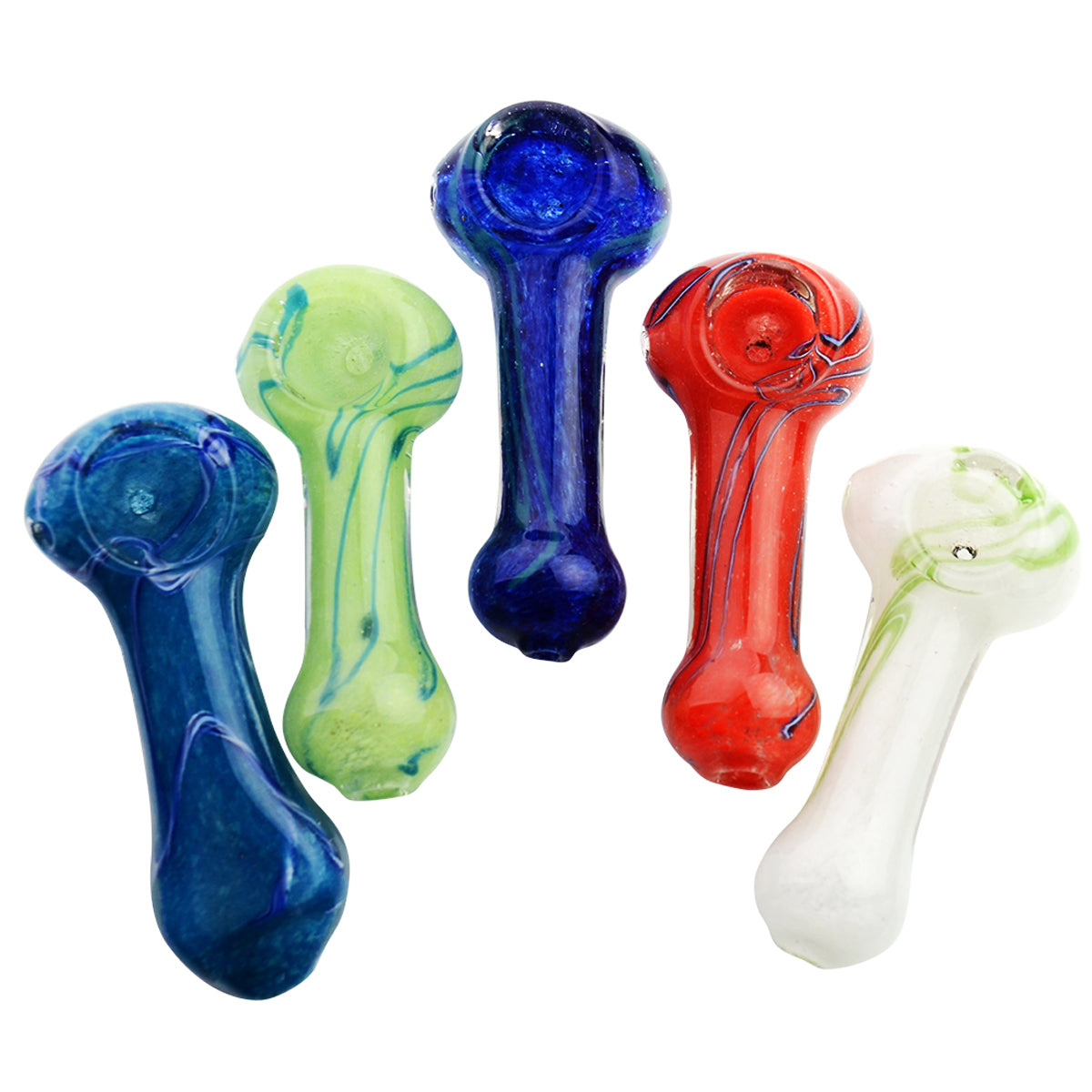 3'' Color Frit Hand PIPE Spoon with Zig Zag Line Approx 55g