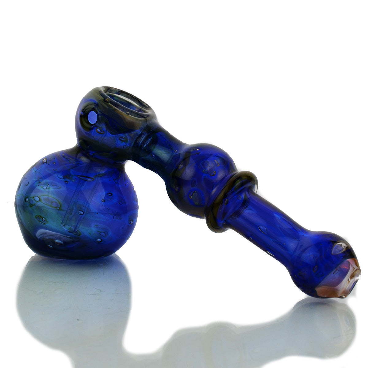 6'' HAMMER Bubbler Blue Tube Gold Fume Bubble Trap Art