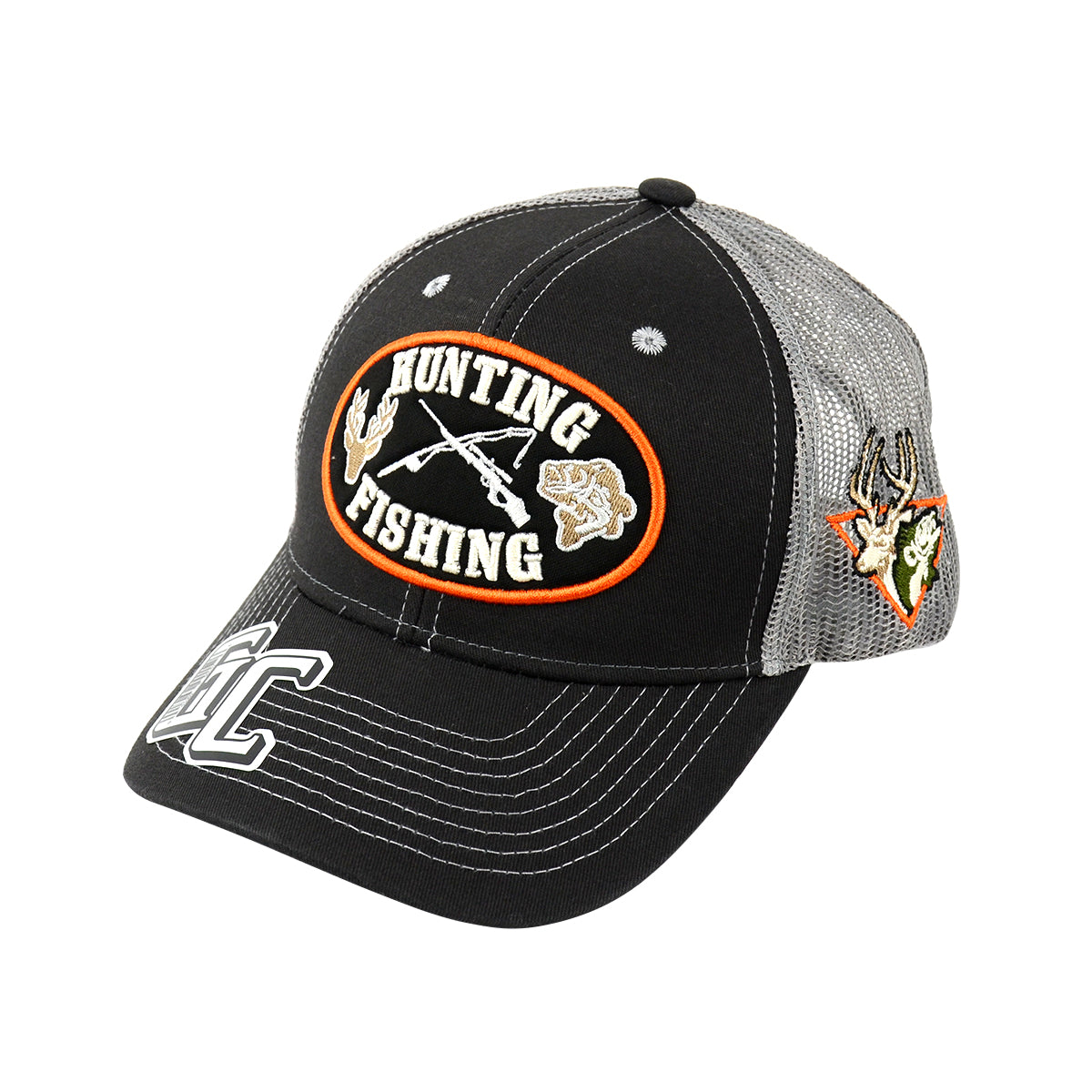 Snapback ''Hunting FISHING'' Hat Net Back Embroidered