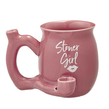 4'' Ceramic Pink Stoner Girl MUG Hand Pipe