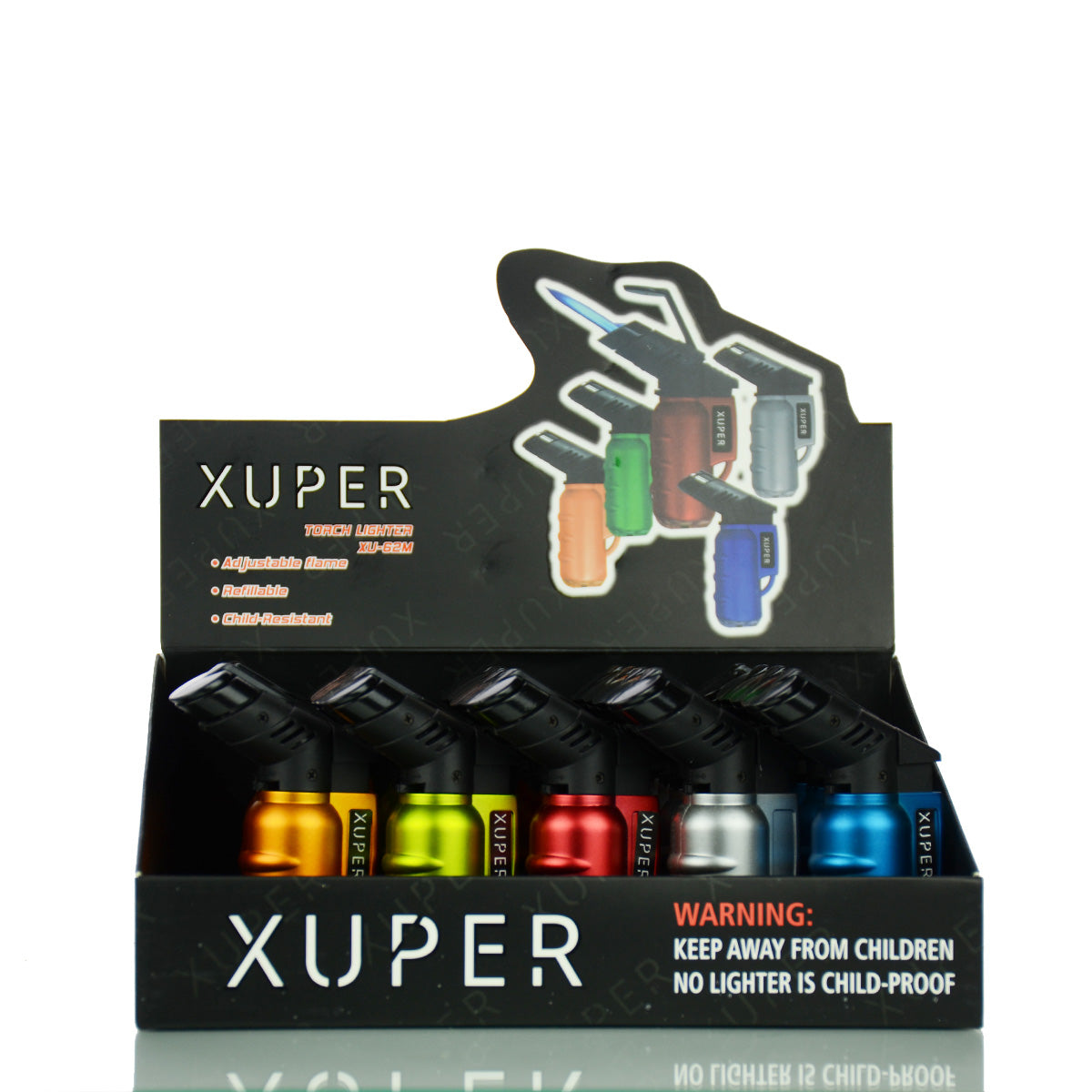 XUPER Torch LIGHTER XU-62M - Display of 20 units