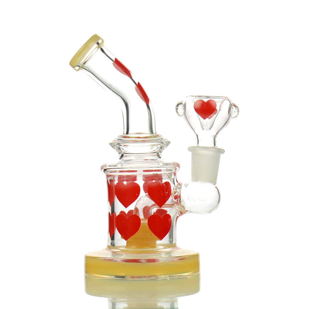 5'' Heart STICKER Bong with 14mm Male Bowl