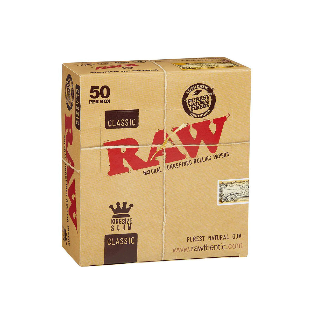 Raw Classic King Slim ROLLING PAPER 50 PER BOX