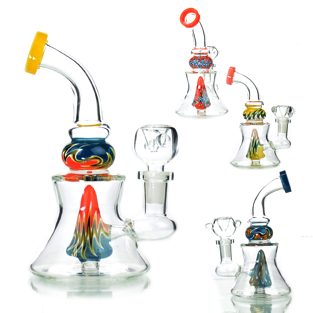 6'' American Color STICKER Bong with 14mm Male Bowl