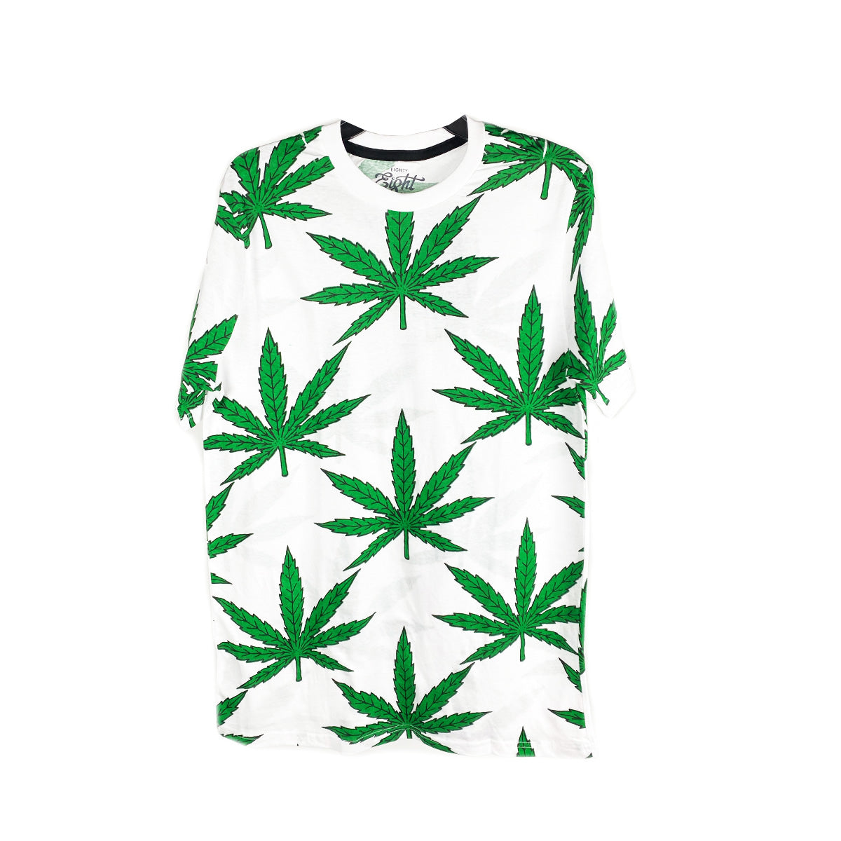 White Green Cannabis Leaf 100% Cotton T-SHIRT, Pack of 6 Units 1S, 2M, 2L, XL