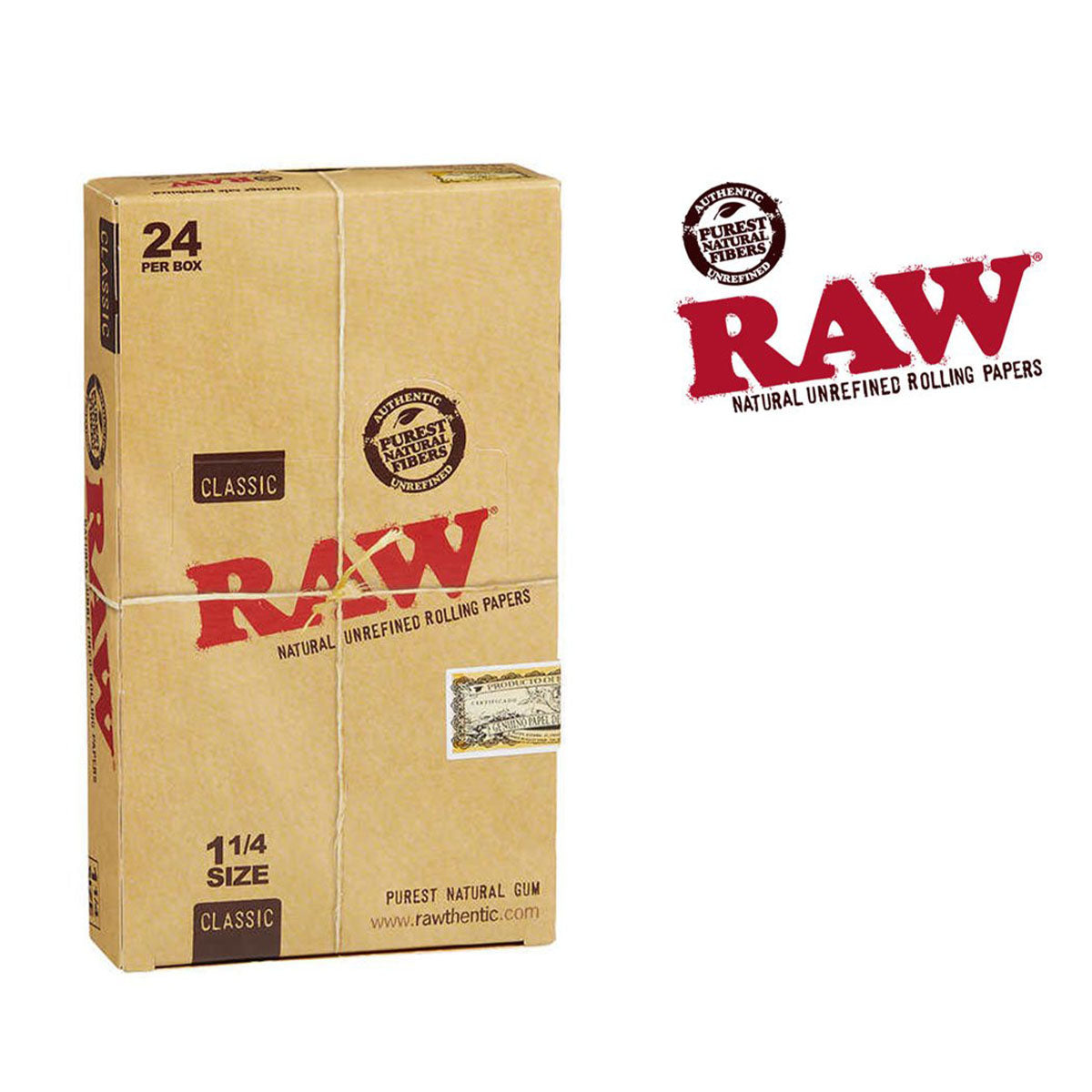 Raw Classic 1 1/4'' Size ROLLING PAPER 24 packs