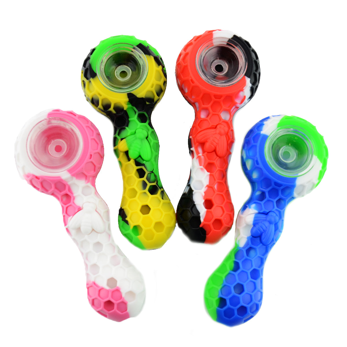 4'' Silicone Hand PIPE with Jar and Dab Stick