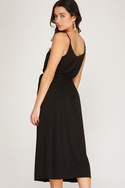 Modal Knit Midi Dress - Black