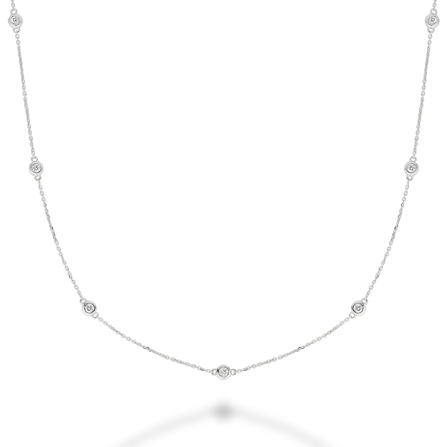 Diamond Clover 5 Station Drop Necklace, Pampillonia Jewelers