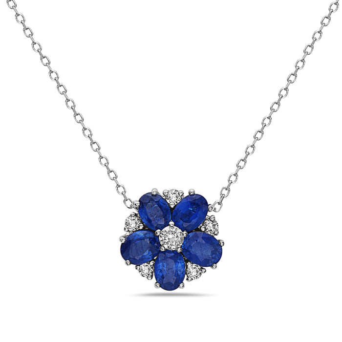 Blue Sapphire Drop Beaded Necklace - Iris Perry Designs