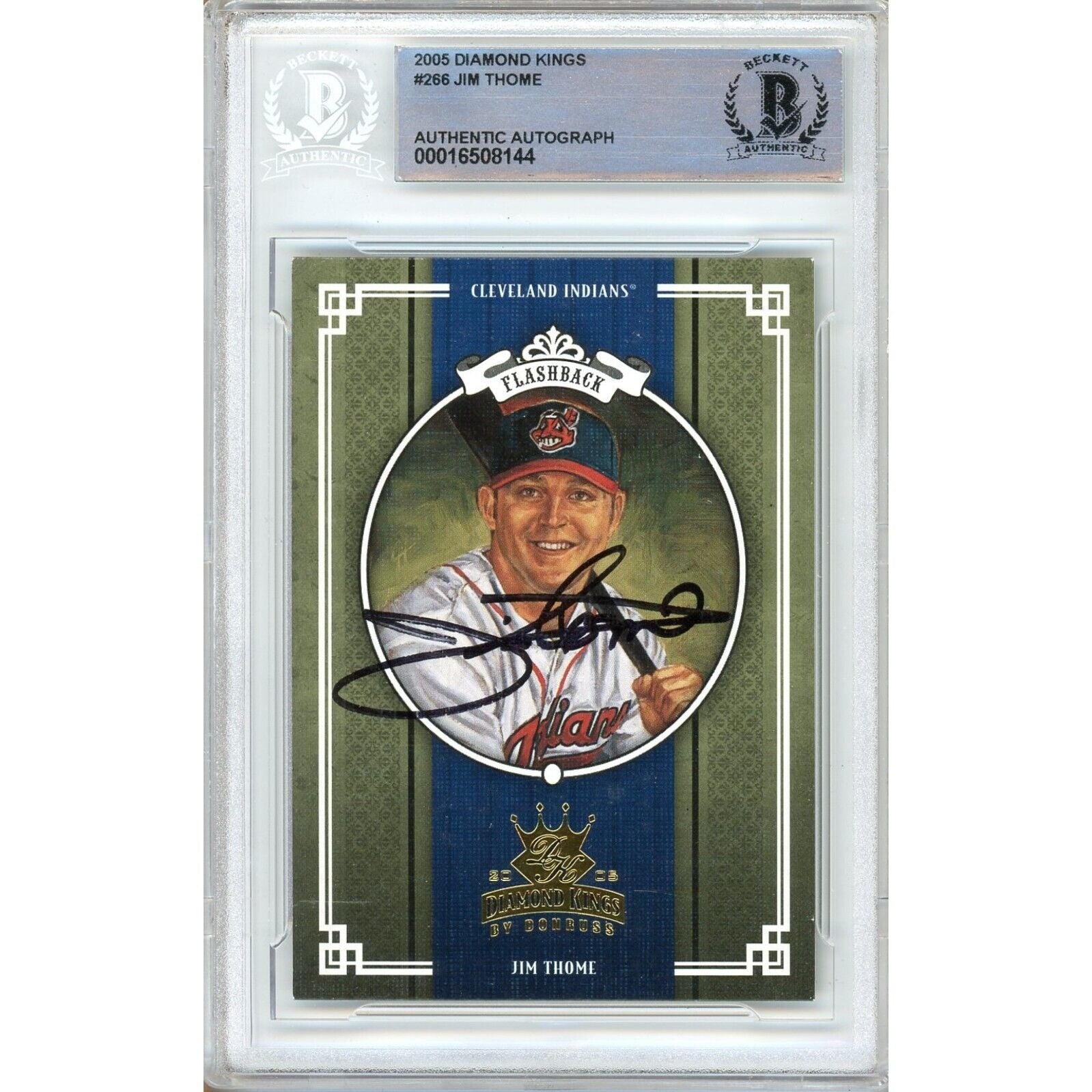 Jim Thome Cleveland Indians Signed 2005 Diamond Kings Card BAS Auth Auto Slab
