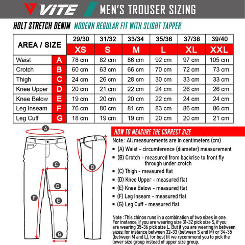 SIZING CHART / MEN'S TROUSER – vitemoto.com