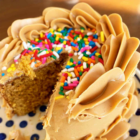 Peanut Butter Birthday Cake for Dogs