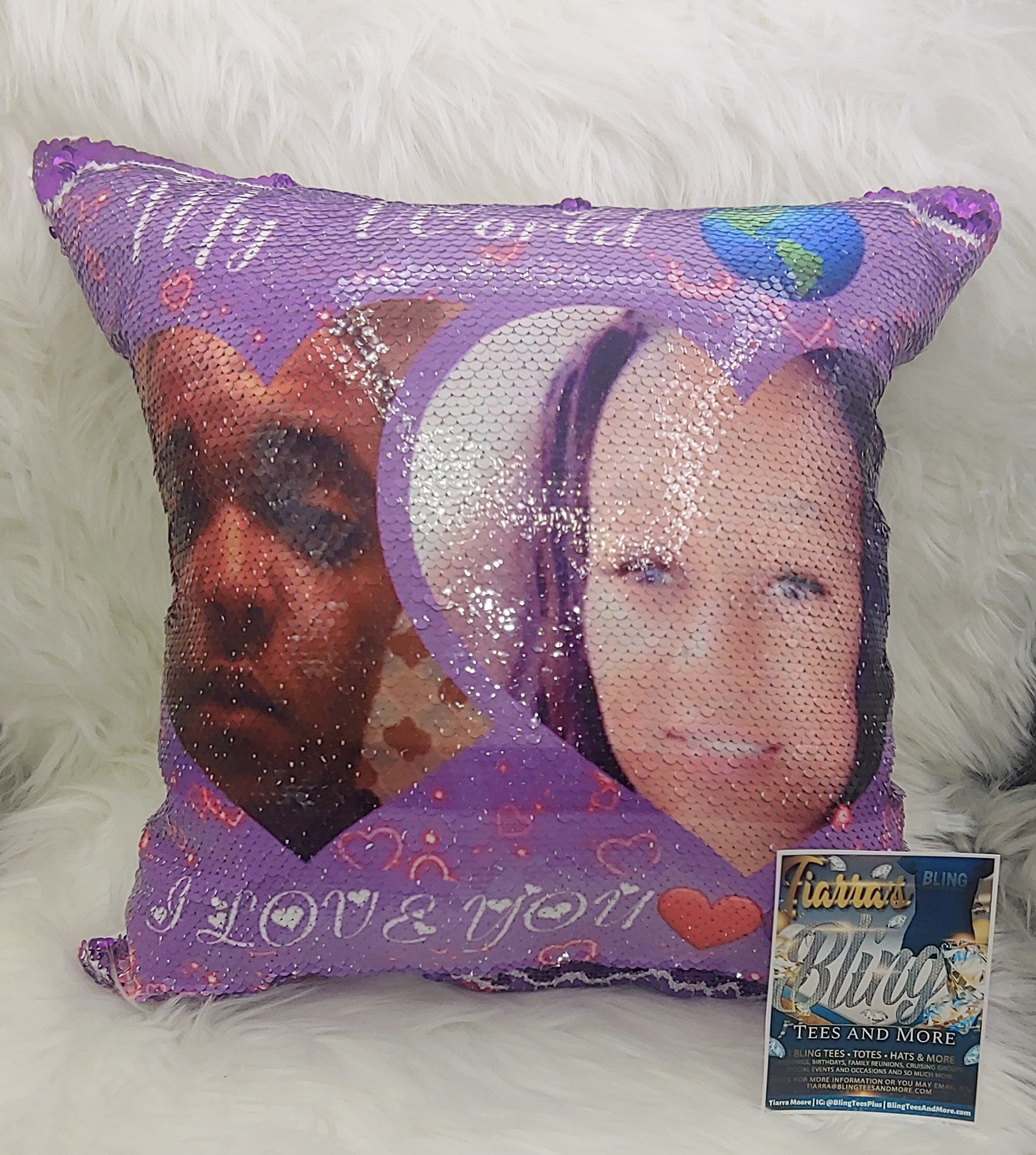 custom flip sequin pillow