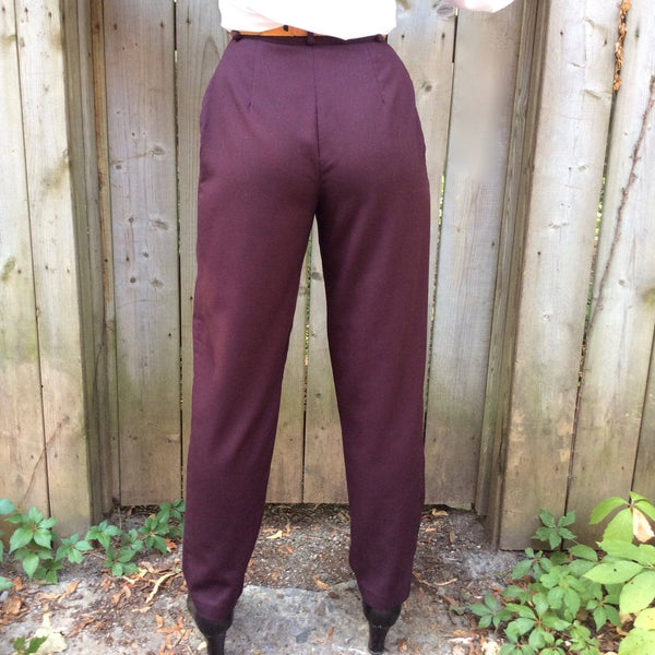 1980s Brick High-Waisted Tapered Leg Pleated Pants S