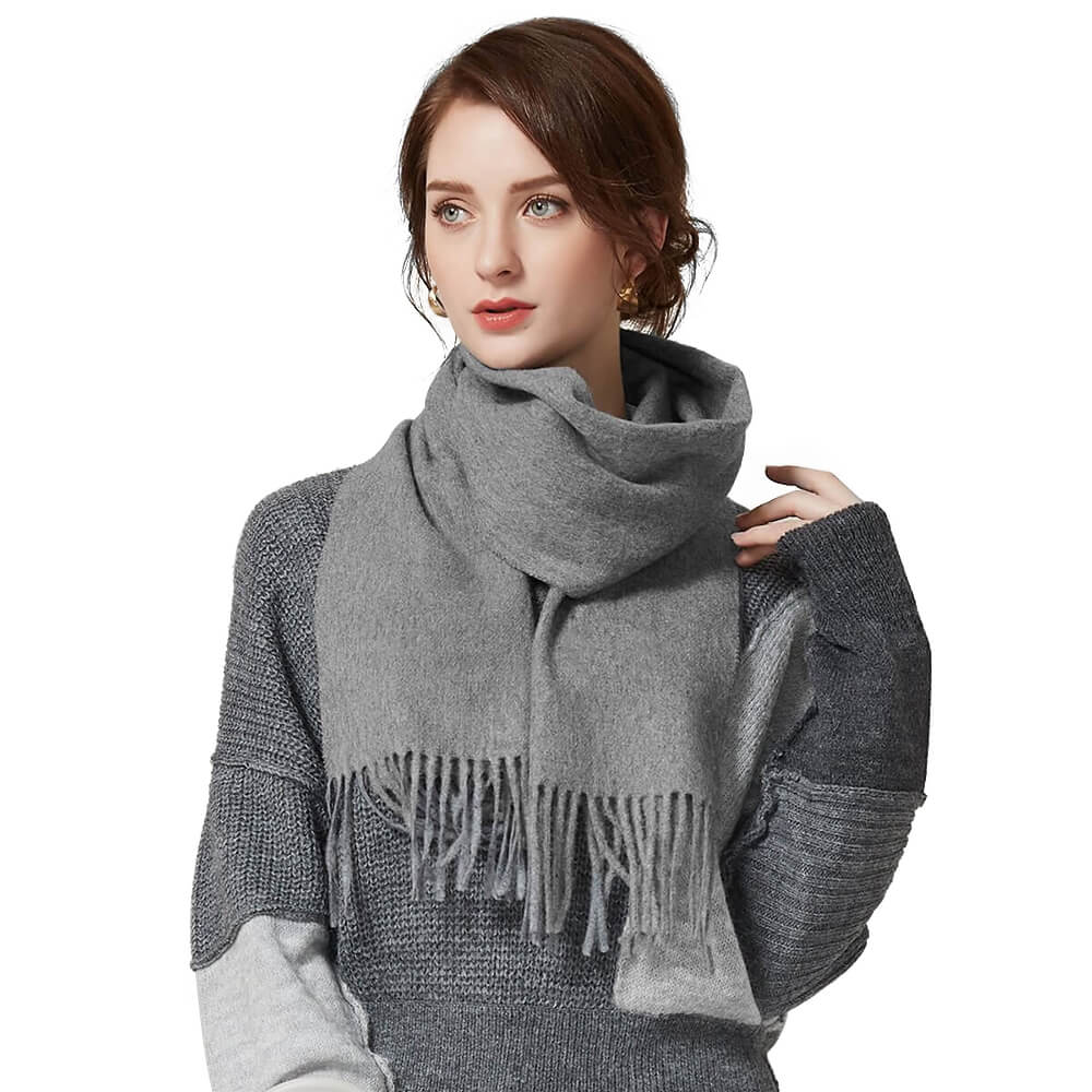 Grey cashmere sales scarf womens