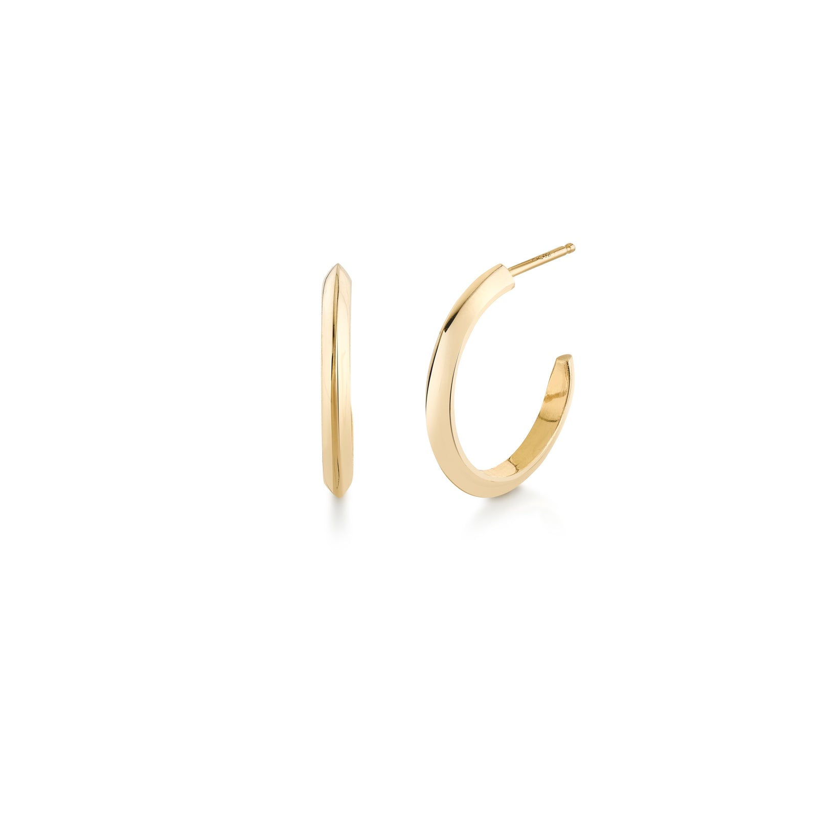 Alternating Pavé Double Knife Edge Yellow Gold Drop Earrings | Lizzie Mandler