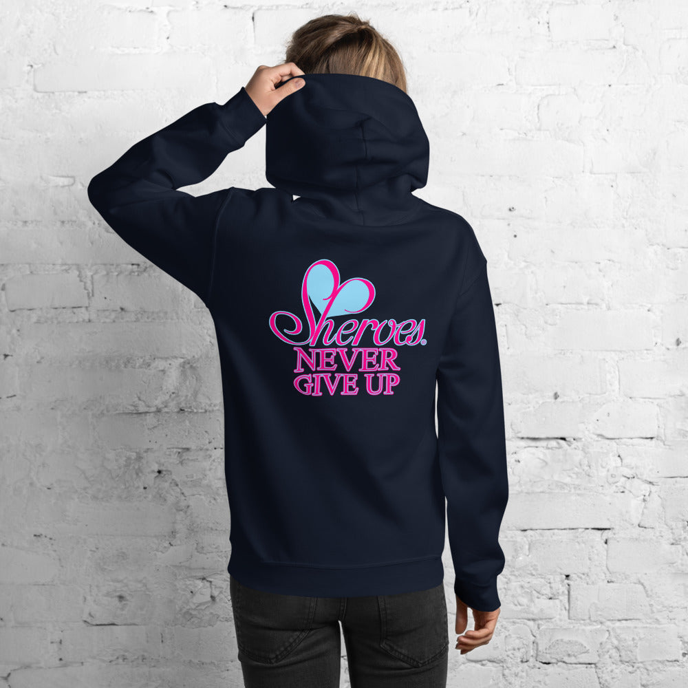 pink and blue heart hoodie