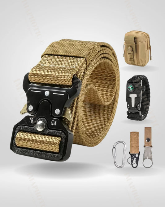 Green Utility Belt Set with Tactical Pieces, Bracelet & Pouch – Imaphotic