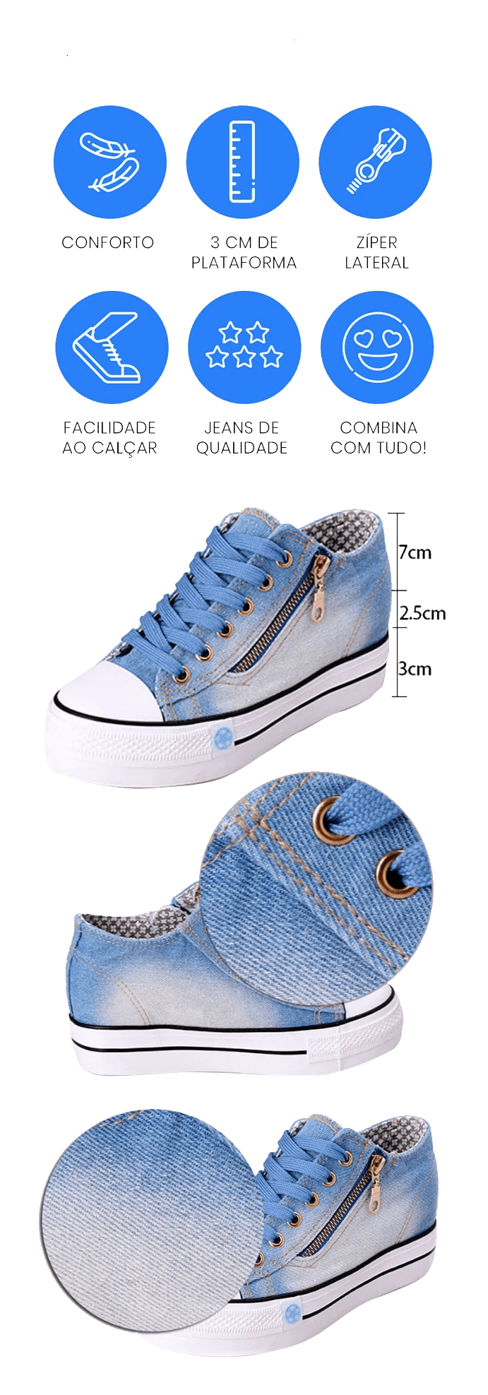 all star jeans plataforma