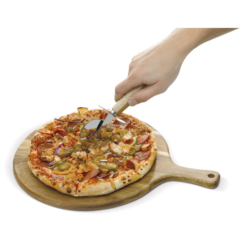 Pizze Schneidebrett mit Rollmesser
