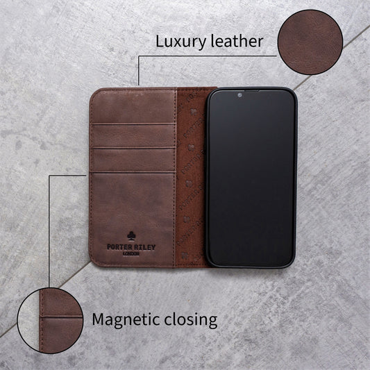 iPhone 11 Leather Case. Premium Slim Genuine Leather Stand Case/Cover/