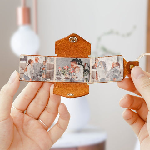 Keyring With Your Own Photos - leather gifts for him