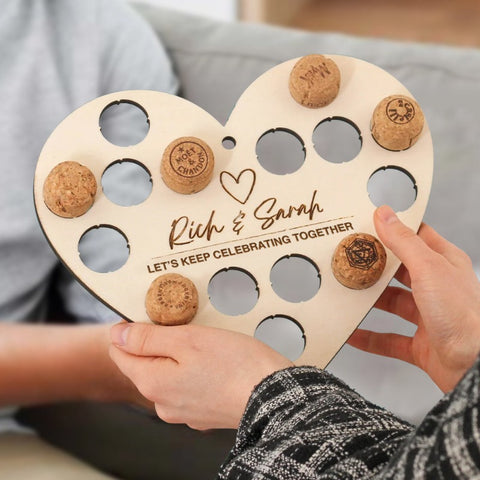 Custom Heart Shape Cork Holder creative birthday gifts for husband