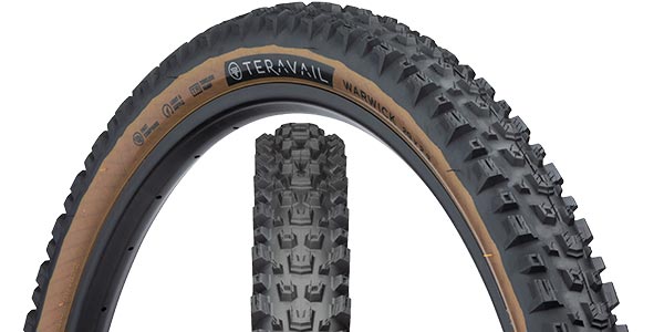 Teravail Warwick tire image showing both tread view and side view on white background