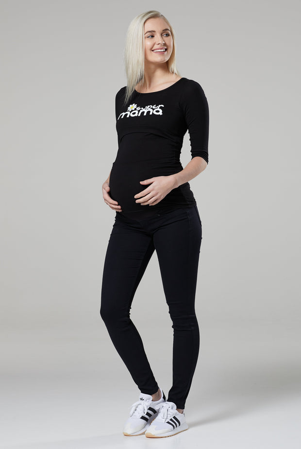 Bluzka ciążowa z nadrukiem '' Super Mama ''