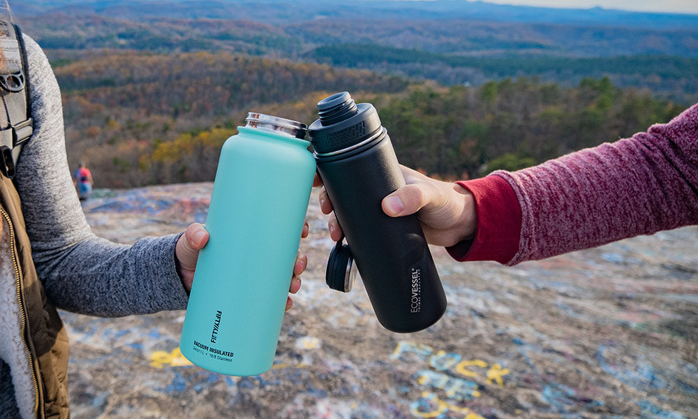 Eco Vessel Boulder vs Fifty Fifty 3 Finger Water Bottles