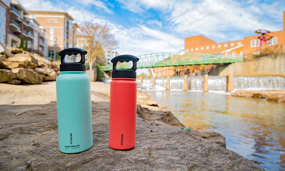 Fifty Fifty 3 Finger Vacuum Insulated Water Bottle | Best Travel Water Bottle