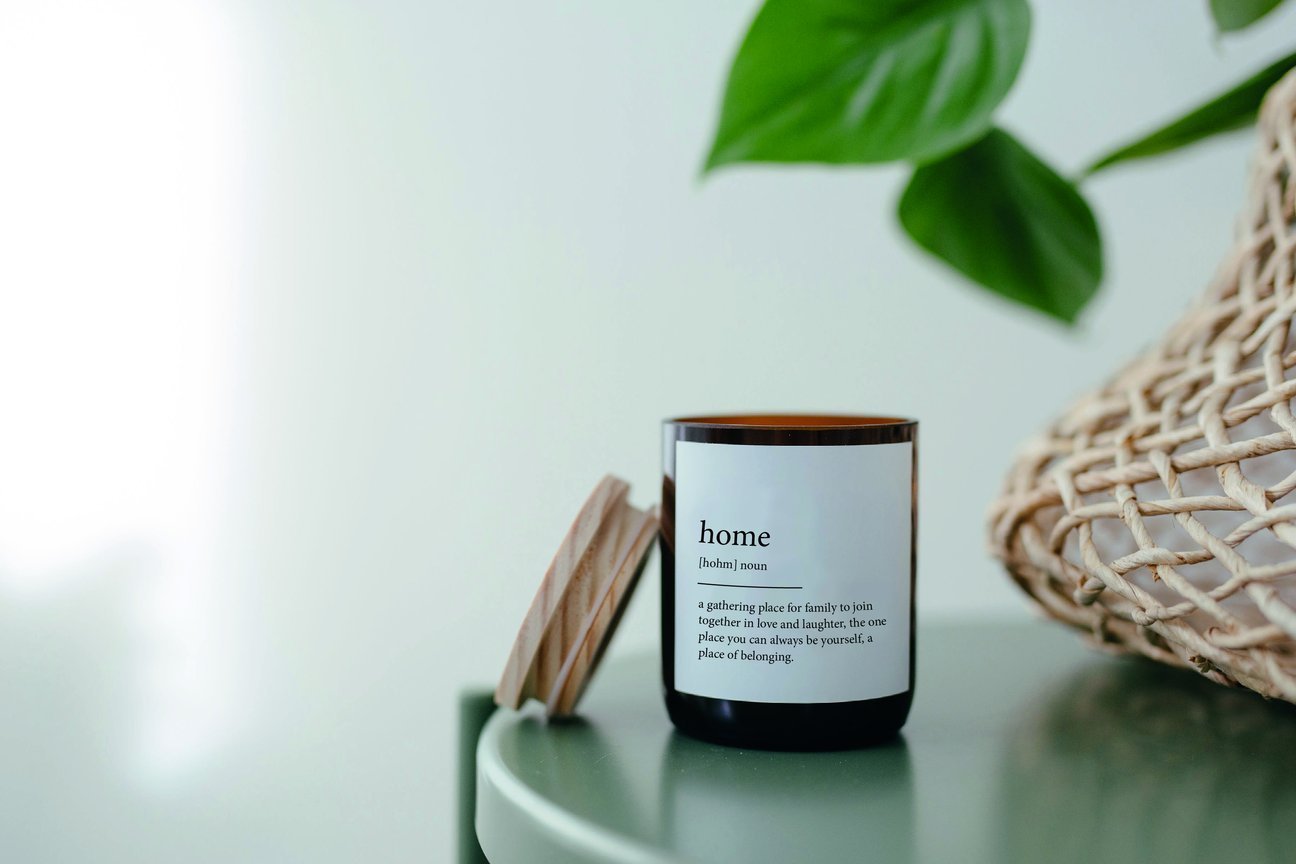 Dictionary definition candle with the smell of strong memories of home