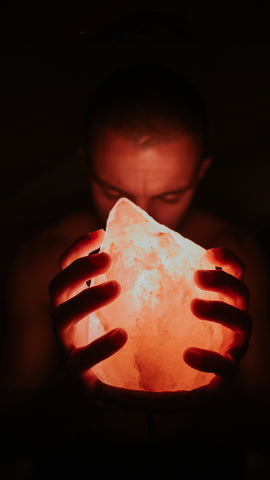 Man holding Salt Lamp