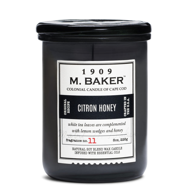 M. Baker Scented Jar Candle, Small, Citron Honey, 8 oz, Single