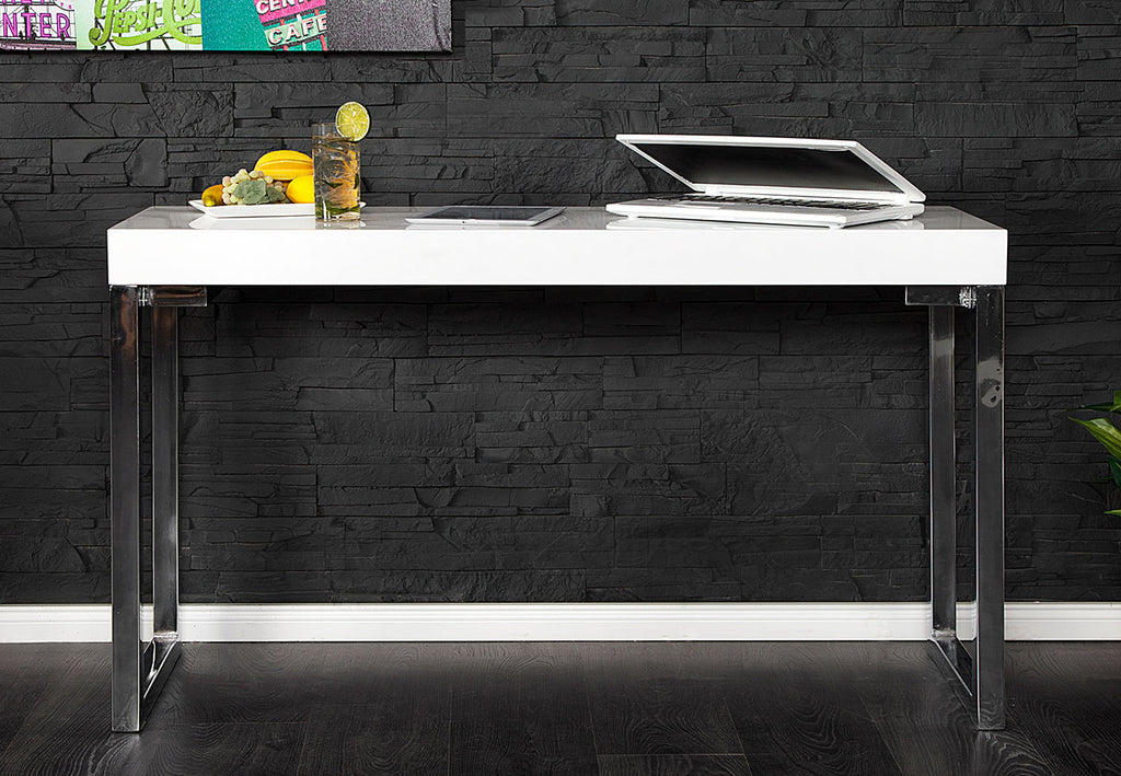 Työpöytä Argos Korkeakiilto Valkoinen 120cm - Tietokonepöytä – 