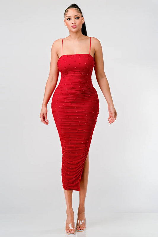 Edge The Women in Red Pearl Mesh Dress
