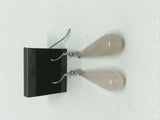 natural gemstone teardrop silvertone dangle earrings