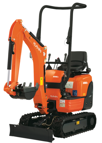 Orange and black Kubota K008-3 micro excavator