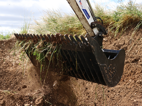 Rhinox rake riddle bucket separately turf from dirt