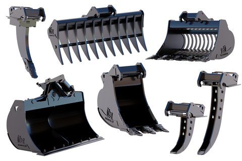 Rhinox's range of Bobcat X-Change Buckets and Attachments