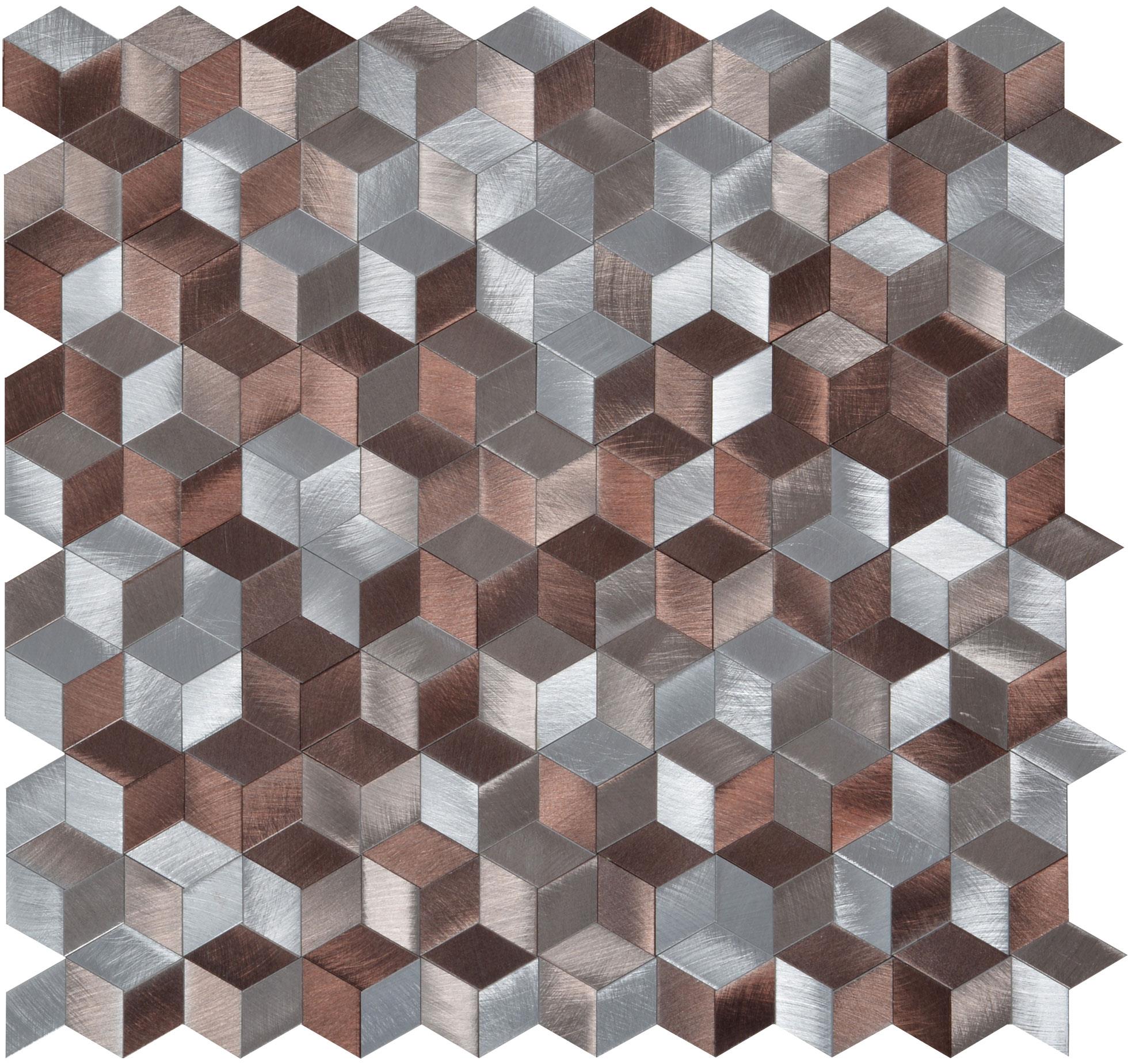 Copper Geometric Mosaic Metallic Mosaic Tile Copper Mosaics