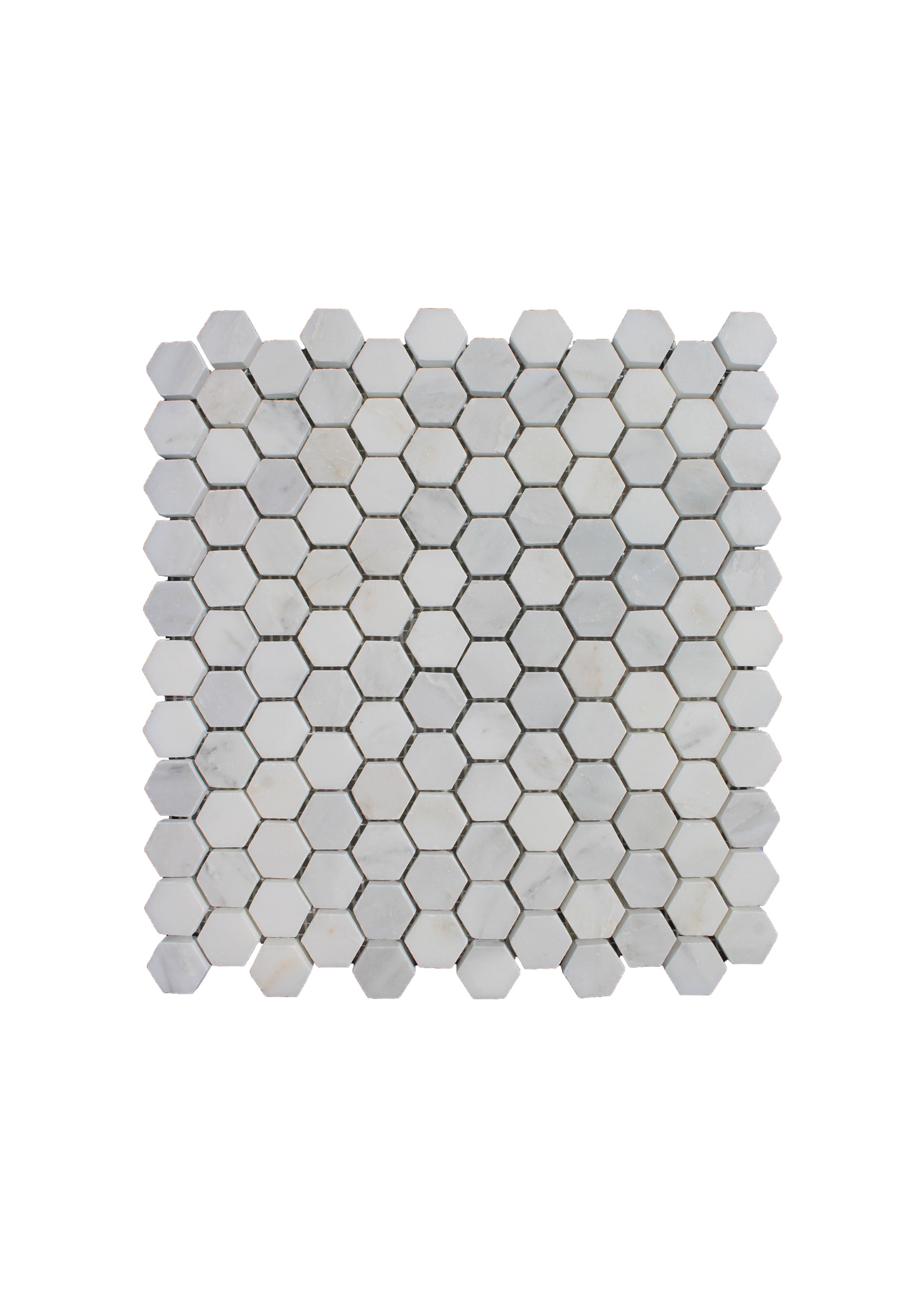 Little Tile Company Plaka White Marble Small Hexagon Mosaic Tiles