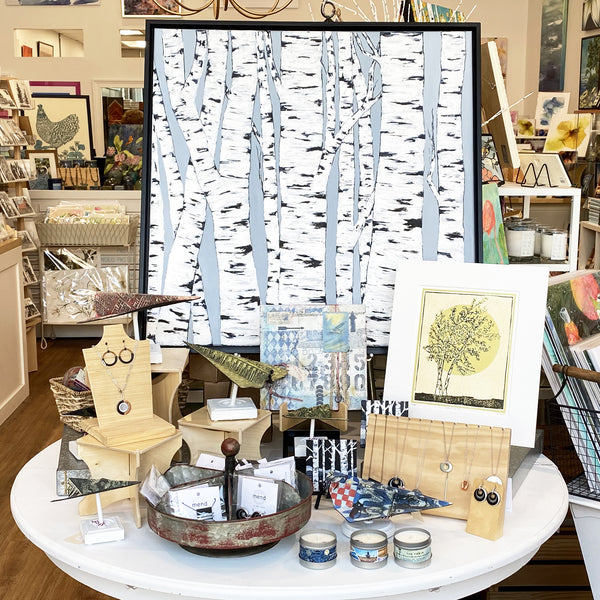 Front table display for Memorial Day weekend at Main Street Art.