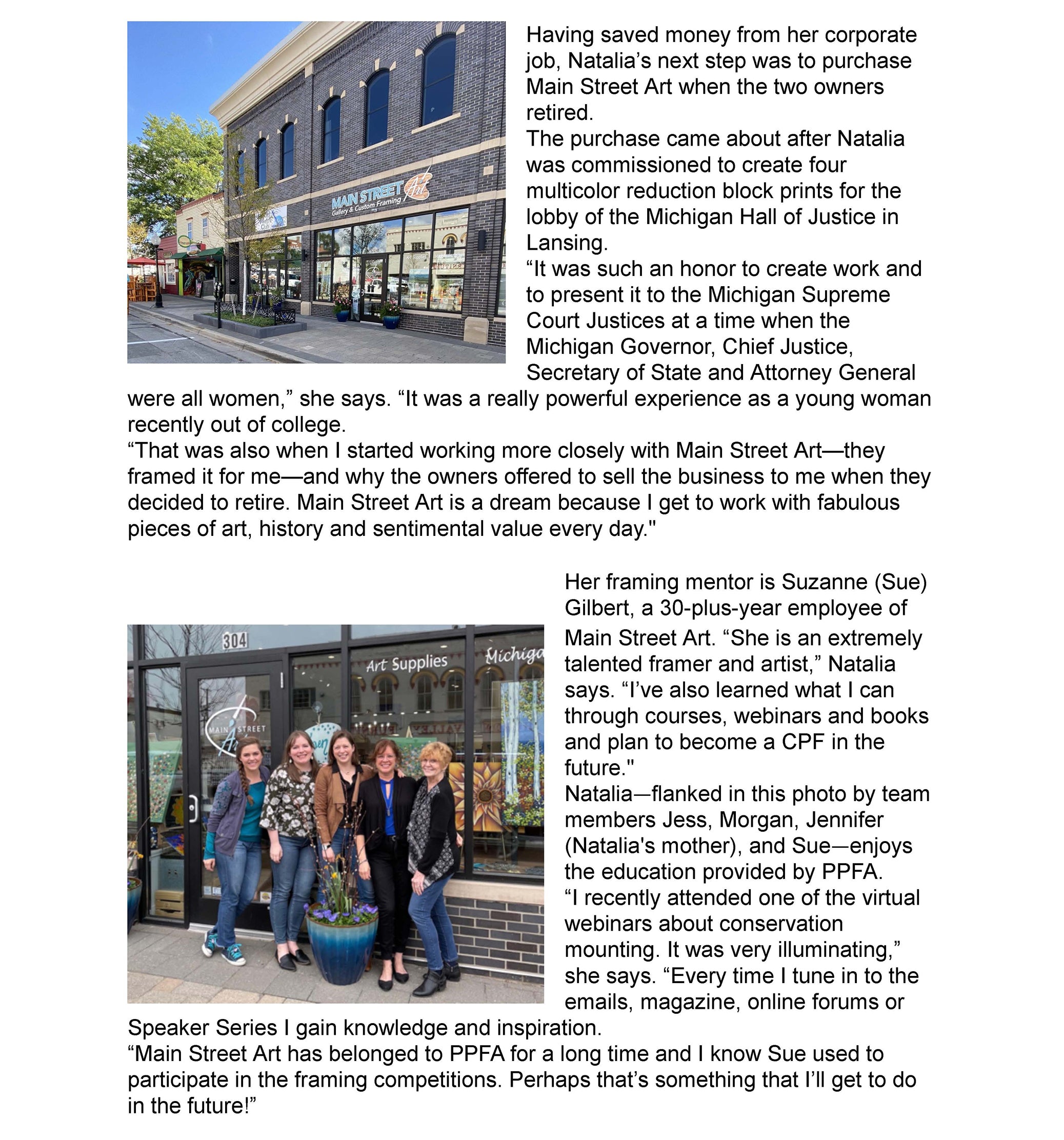 PPFA Connect Article about Main Street Art Page 2